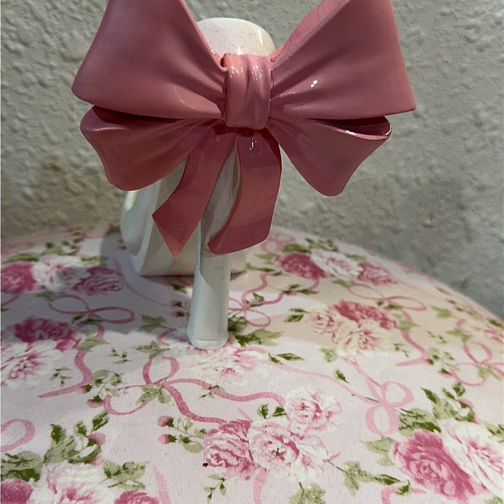Pink Bow decorative Shoe Accent Heels